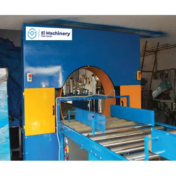 Door wrapping machine