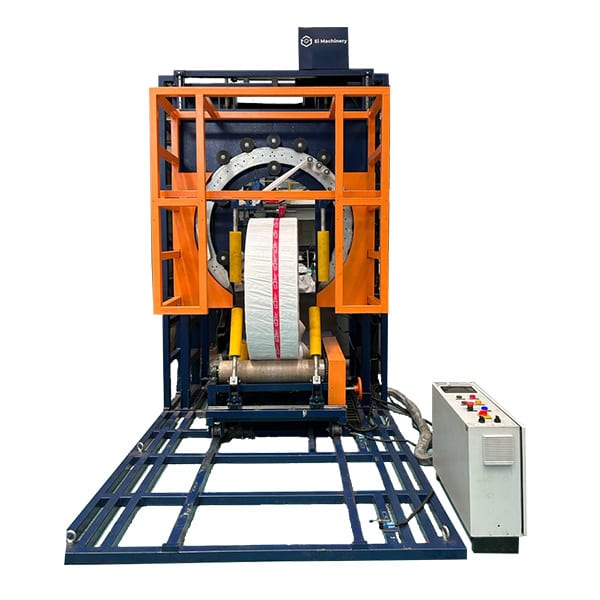 VERTICAL-COIL-WRAPPING-MACHINE--WITH-MOTORIZED-RING-UP-DOWN-&-TROLLAY-SYSTEM